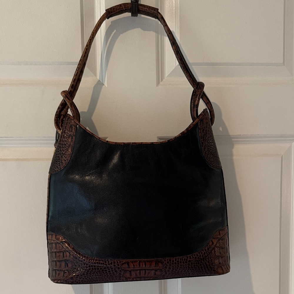 Brahmin Black and Brown Shoulder Bag
